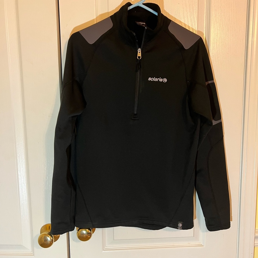 Unisex Solaris Black 3/4 zip Pullover size small